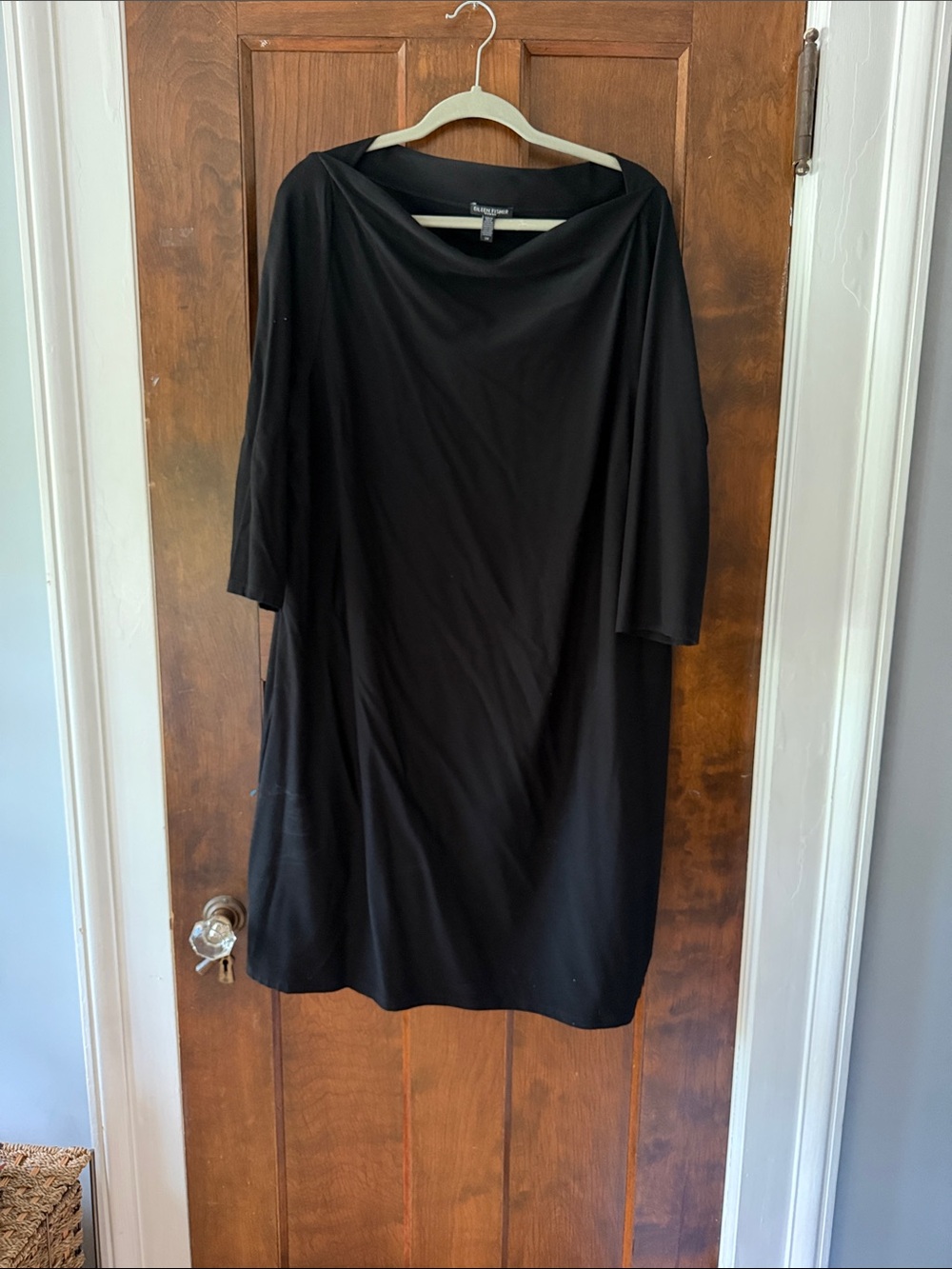 Eileen fisher black crepe dress
